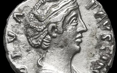 Roman Empire. Faustina I († AD 140/1). Denarius Rome - Juno or Vesta seated