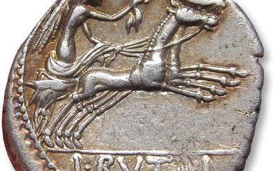 Roman Republic. L. Rutilius Flaccus, 77 BC. Denarius Rome mint