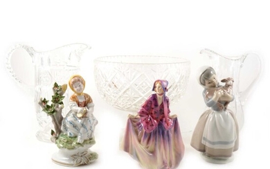 Royal Doulton figure, Sweet Anne, HN1496; 18cm, other decorative china and glass.