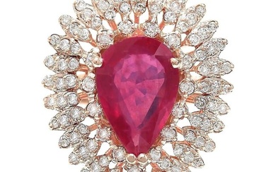 Ruby Diamond Ring 14K Rose Gold
