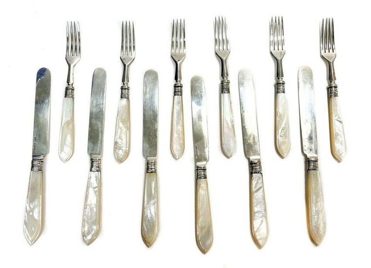 Russian 84 Silver Fish Fork and Knives