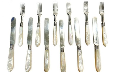 Russian 84 Silver Fish Fork and Knives