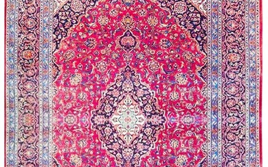 SHARK TANK RUG 10 x 14 Red Semi-Antique Persian Kashan Carpet