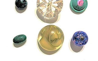 SMALL CARD OF ASSORTED GLASS BUTTONS