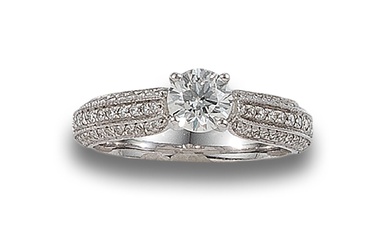 SOLITAIRE DIAMOND RING, IN WHITE GOLD