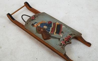 Scenic Hand-Painted Sleigh, Signed