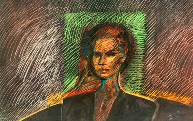 Scott Hartley 20C. Modern Abstract Pastel Portrait