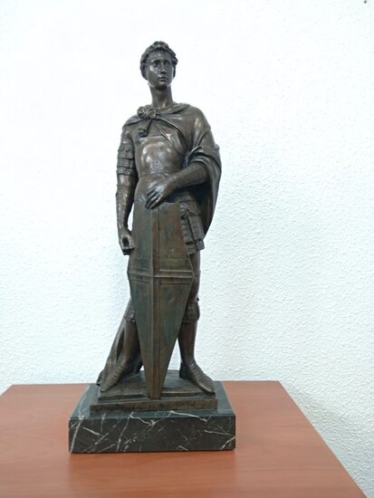Según Donatello - Ferdinand Barbedienne - Sculpture, Saint George - 53 cm - Bronze - Late 19th century