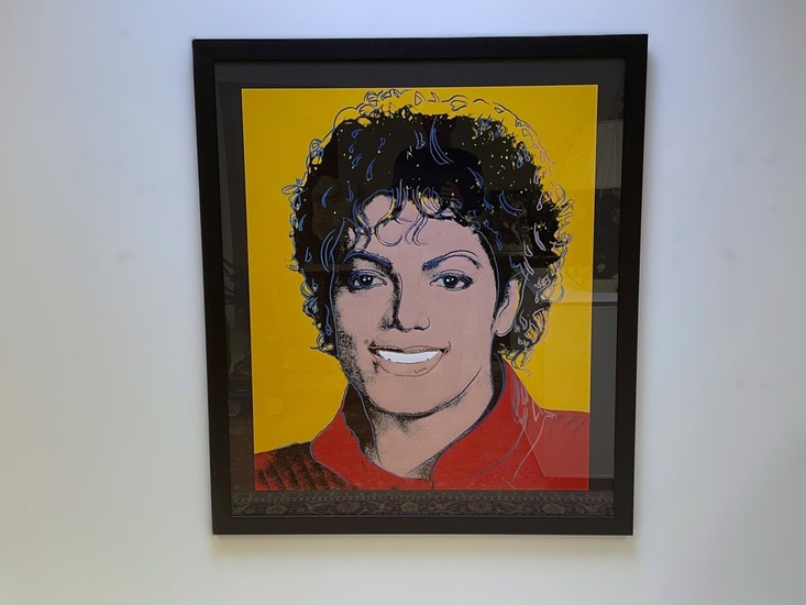 Sérigraphie avec diamond dust de Andy WARHOL [1928-1987] "Michael Jackson" avec cachet sec Rupert Jason...