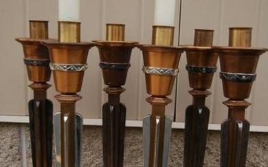 Set of 6 Matching Traditional Altar Candlesticks +18"