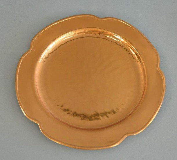 Set of nine Manzoni and Martini copper hand made plates