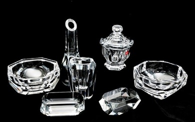 Seven Baccarat and Tiffany Crystal Table Articles