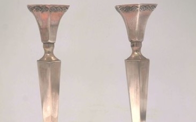 Shabbat candlesticks - .800 silver - Israel - Mid 20th century