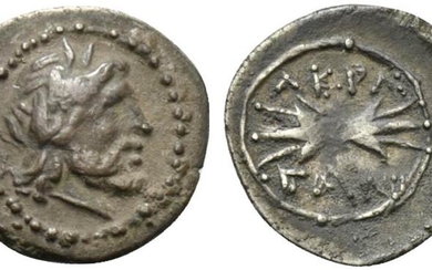 Sicily, Akragas, Litra or Eighth Shekel struck under Punic Occupation,...