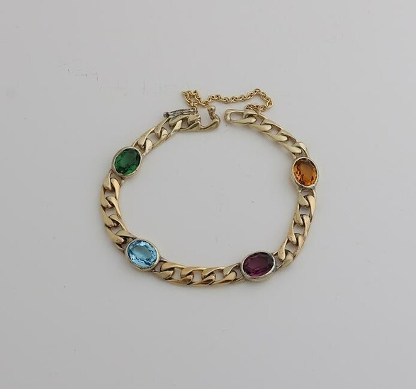 Silver plated bracelet, 925/000, with stones.