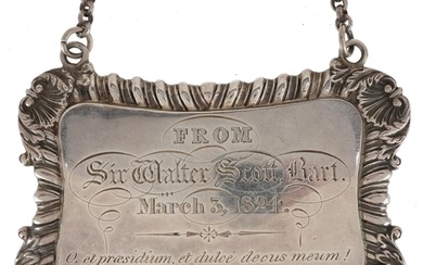 Sir Walter Scott interest George IV Scottish silver decanter...