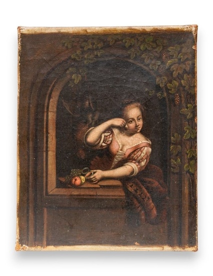 Small Early 19th Century Old Master Style Oil on Canvas Painting