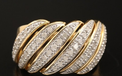 Sterling Diamond Multi-Row Ring