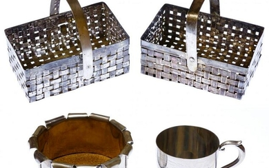 Sterling Silver Basket and Wine Coaster Assortment