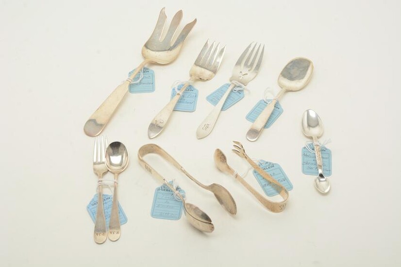 Sterling silver serving utensils and accessories, early