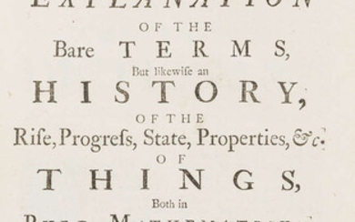 Stone (Edmund) A New Mathematical Dictionary, first edition, J. Senex and others, 1726.