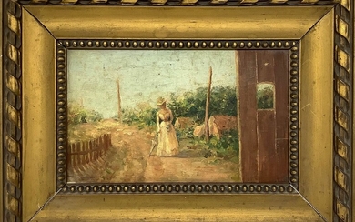 Strada di campagna con dama, XIX, XX secolo