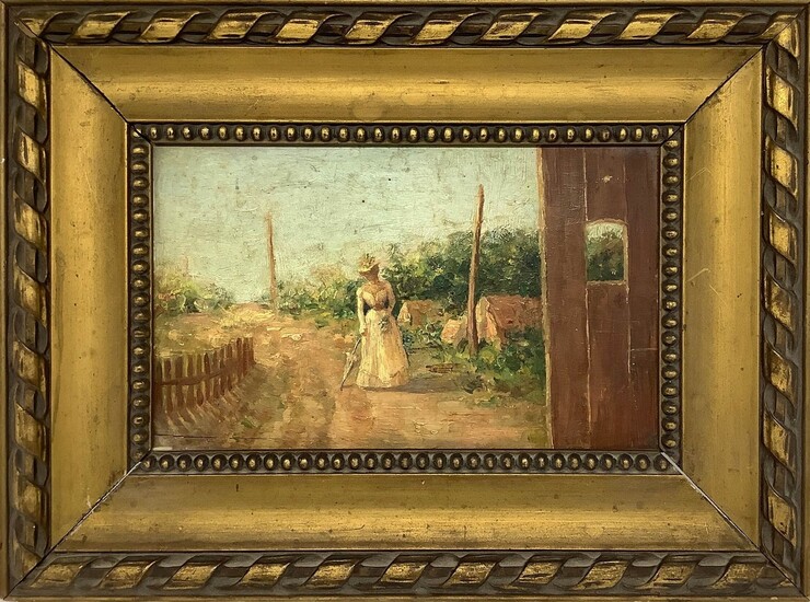 Strada di campagna con dama, XIX, XX secolo