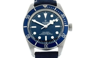 TUDOR - a Black Bay wrist watch. Stainless steel case with calibrated bezel. Case width 41mm.