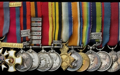 The mounted group of fifteen miniature dress medals worn by Lieutenant-General Sir C. M. Dobell...