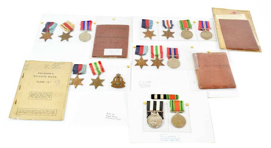 Five Second World War Groups of Medals