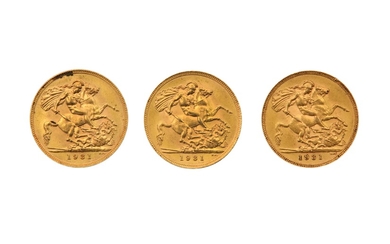Three George V Gold Full Sovereigns, 1931