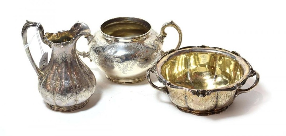 Three items of Victorian silver, including a butter-dish, by Stephen...