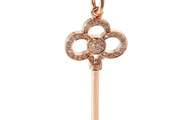 Tiffany & Co. Key Pendant in 18K Rose Gold 0.11 CTW