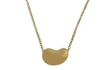 Tiffany & Co. Yellow Gold Elsa Peretti 12mm Bean Pendant 16" Necklace