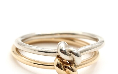 SOLD. Toftegaard: A 14k gold "Close" ring. Weight app. 2.5 g. And a sterling silver...
