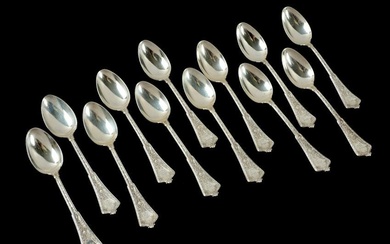 Twelve Tiffany Persian Sterling Silver Teaspoons