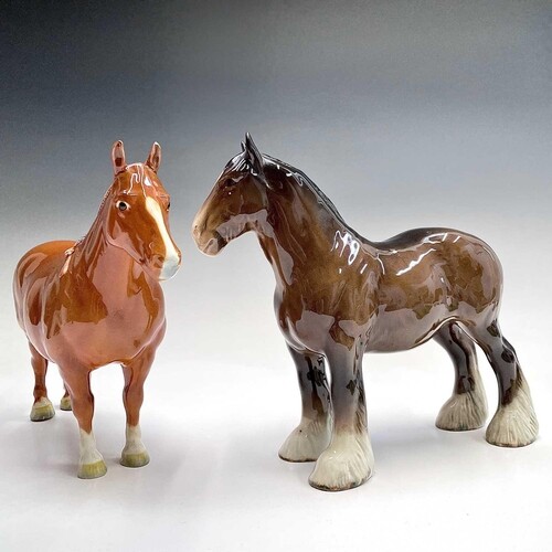 Two Beswick heavy horse models - Suffolk Punch and Clydesdal...