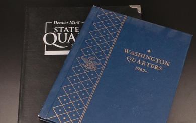 Two Binders of Statehood Quarters and Washington Quarters