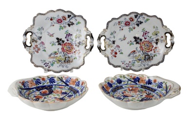 Two F. Morley Ironstone Handled Serving Plates