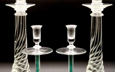 Two Pair of Murano Glass Candle Holders
