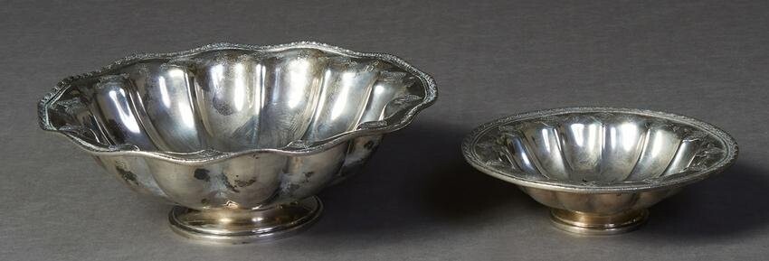 Two Sterling Silver Lobed Footed Bowls, #B929 ad B926
