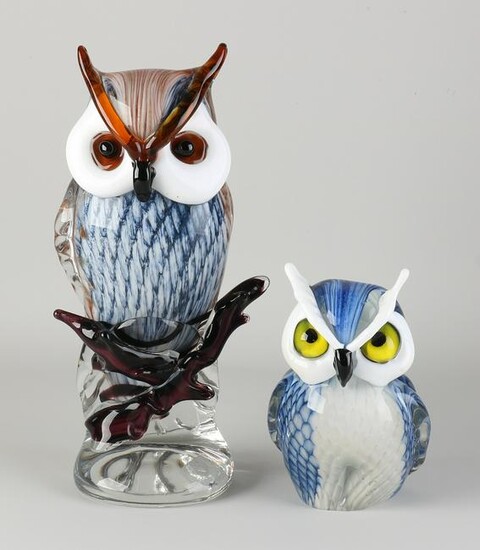 Two glass owls