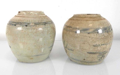 Two provincial Chinese blue and white ginger jars, max h....