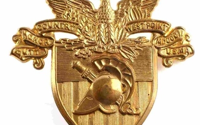 US WWII ARMY WEST POINT EM VISOR CAP INSIGNIA