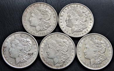 USA - Dollars (Morgan) 1921 (5 pieces) - Silver