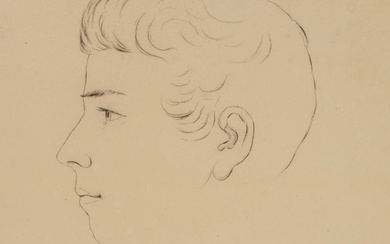 Unknown (19th), Portrait of a young man, around 1850, Pencil