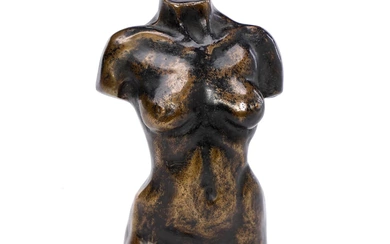 Unknown artist Female torso. Signed BS. Patinated bronze. H. 21 cm.