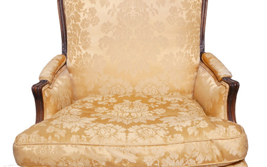 Upholstered Wooden French Style Armchair