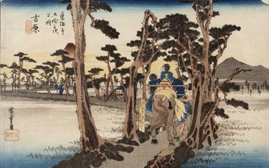Utagawa 'Ando' Hiroshige (1797-1858) Japanese woodblock prints 'Mount Fuji seen...