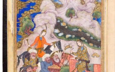 Vahshi Baqfi, Farhad wa Shirin, copied by Muhammad Hakim al-Husayni, paintings attributed to Muhammad Qasim, Persia, Mashhad, Safavid, dated 1046 AH/1636-37 AD
